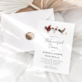 Barnyard Chicken Wedding repetitie diner Kaart