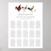 Barnyard Chicken Wedding-zitgrafiek Poster (Voorkant)