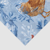 Barnyard Chickens and Botanical Pattern Tissuepapier (Detail)