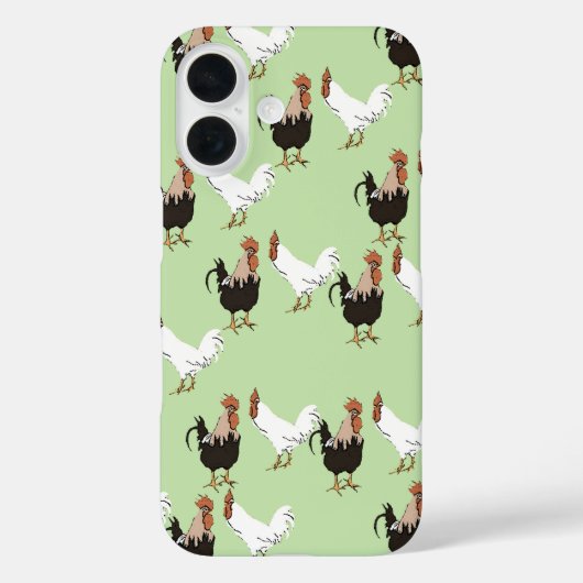 Barnyard Chickens Pattern over Green Case-Mate iPhone Case (Achterkant)