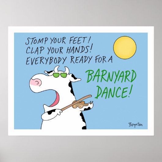 Barnyard Dance Fiddle Koe Sandra Boynton Poster (Voorkant)
