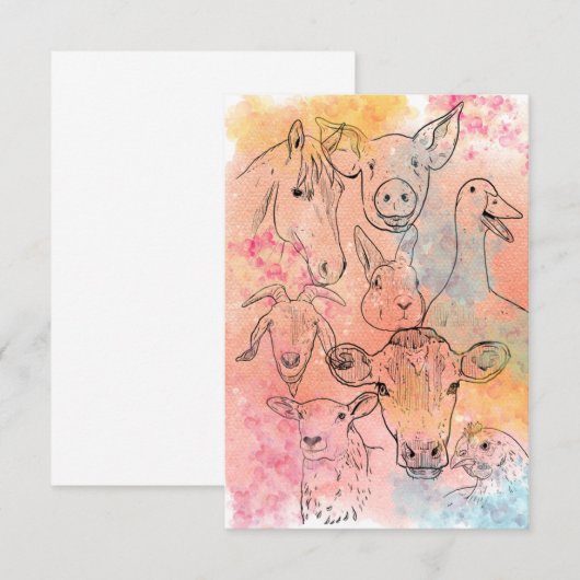 Barnyard dank je bedankkaart (Voorkant / Achterkant)