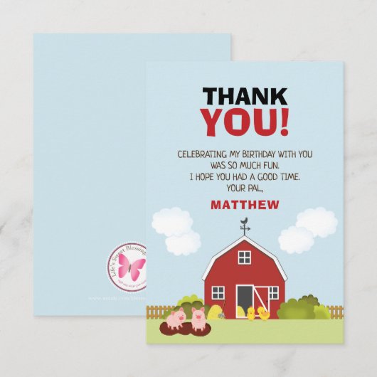 Barnyard dank je kaart (Voorkant / Achterkant)