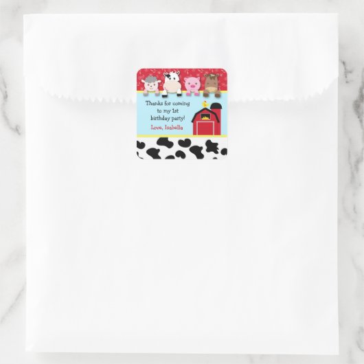 Barnyard dieren Verjaardagsfeestje gunst labels (Tas)