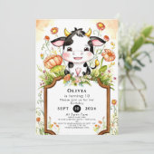 Barnyard Eenvoudige Koe Verjaardag Kaart (Staand voorkant)