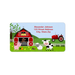 Barnyard Farm Animals Adreslabel Etiket
