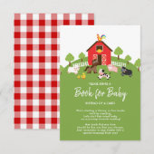 Barnyard Farm Animals Baby shower Boek voor Baby Informatiekaartje (Voorkant / Achterkant)
