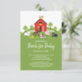 Barnyard Farm Animals Baby shower Boek voor Baby Informatiekaartje (Staand voorkant)