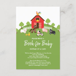 Barnyard Farm Animals Baby shower Boek voor Baby Informatiekaartje