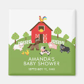 Barnyard Farm Animals Baby shower Favor Magnet (Voorkant)