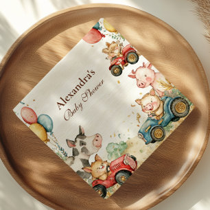 Barnyard Farm Animals Baby shower Servet