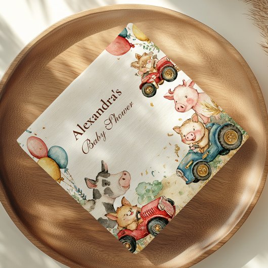 Barnyard Farm Animals Baby shower Servet