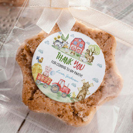 Barnyard Farm Animals Birthday Ronde Sticker