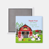 Barnyard Farm Animals Dank u Magnet (Voorkant / Achterkant)