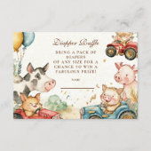 Barnyard Farm Animals Diapper Raffle Informatiekaartje (Voorkant)