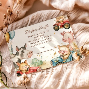 Barnyard Farm Animals Diapper Raffle Informatiekaartje