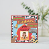 Barnyard Farm Animals Foto van Birthday Party Kaart (Staand voorkant)