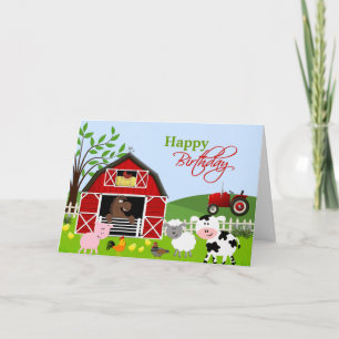 Barnyard Farm Animals Wenskaart Kaart