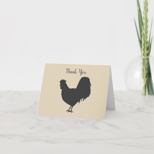 Barnyard Farm Party Rooster Thank You Cards Bedankkaart (Voorkant)