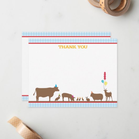 Barnyard Flat Dank je wel Notitiekaartje (Voorkant / Achterkant in situ)