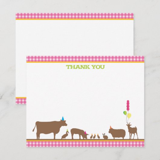 Barnyard Flat Dank je wel Notitiekaartje (Voorkant / Achterkant)