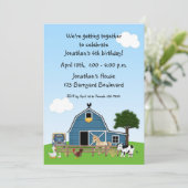 Barnyard Friends Birthday Invitation Kaart (Staand voorkant)