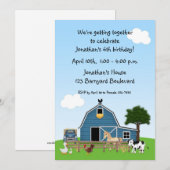 Barnyard Friends Birthday Invitation Kaart (Voorkant / Achterkant)