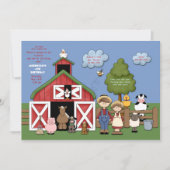 Barnyard Friends Invitation Kaart (Voorkant)