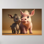 Barnyard Friends Series - Donkey en piglet Poster (Voorkant)