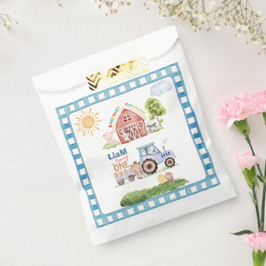 Barnyard Fun 1st Birthday Bedankzakje (Gezegeld)