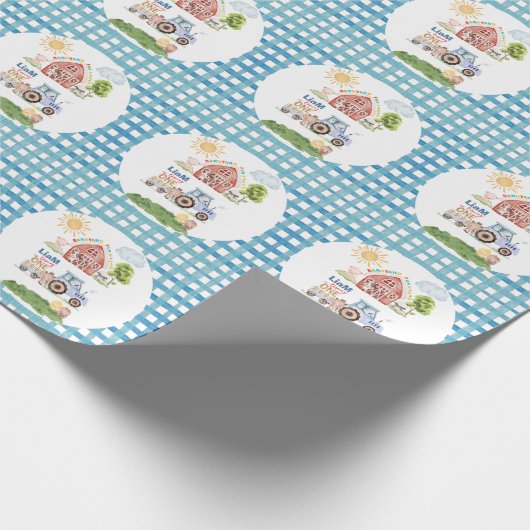 Barnyard Fun 1st Birthday Cadeaupapier (Hoek)