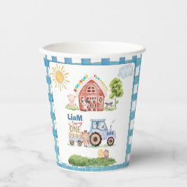 Barnyard Fun 1st Birthday Papieren Bekers