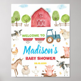 Barnyard Fun Party Boerderij Animal Baby shower We Poster