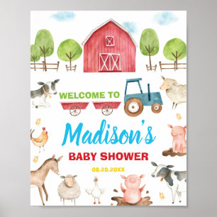 Barnyard Fun Party Boerderij Animal Baby shower We Poster
