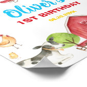 Barnyard Fun Party Boerderij Animal Birthday Welko Poster (Hoek)