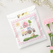 Barnyard Fun Pink 2nd Birthday Bedankzakje (Gezegeld)