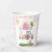 Barnyard Fun Pink 2nd Birthday Papieren Bekers (Achterkant)
