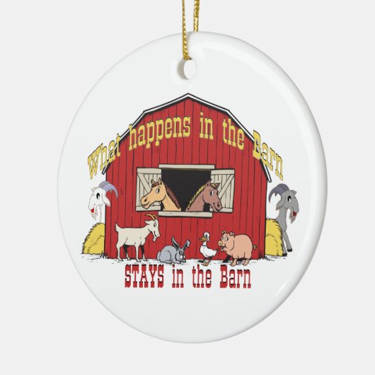 Barnyard Goat Keramisch Ornament (Links)