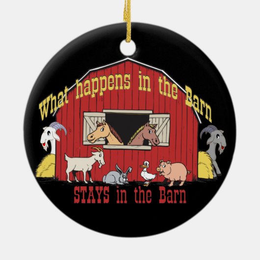 Barnyard Goat Keramisch Ornament (Achterkant)