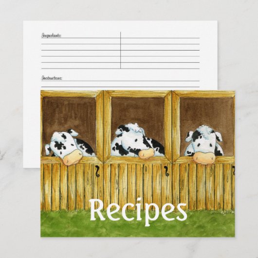 Barnyard Grapevine Recipe Card Briefkaart (Voorkant / Achterkant)
