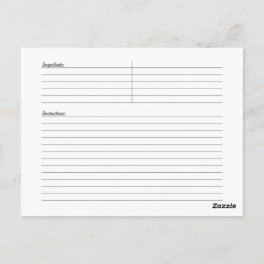 Barnyard Grapevine Recipe Card Briefkaart (Achterkant)