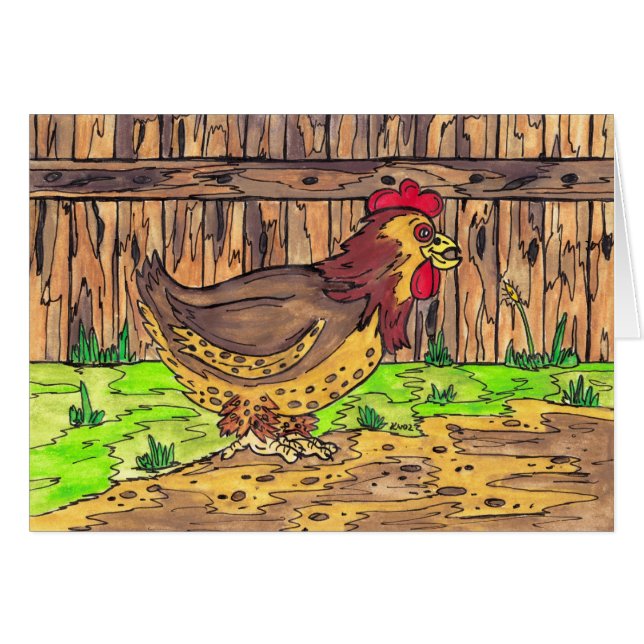 Barnyard Hen Card (Voorkant Horizontaal)