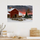Barnyard in Winter Poster (Keuken)