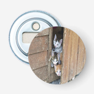 Barnyard Kittens Button Flesopener