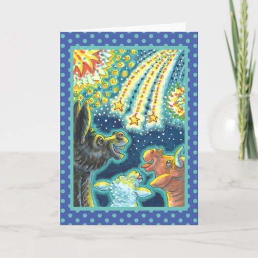 BARNYARD LANDBOUWDIEREN OP VIERDE JULI Funny Cute Feestdagen Kaart (Voorkant)