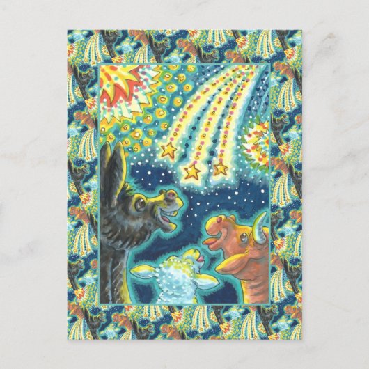 BARNYARD LANDBOUWDIEREN OP VIERDE JULI Funny Cute Feestdagenkaart (Voorkant)