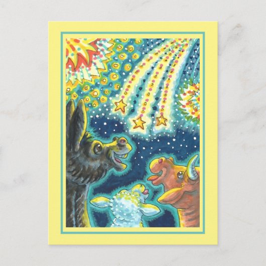 BARNYARD LANDBOUWDIEREN OP VIERDE JULI Funny Cute Feestdagenkaart (Voorkant)