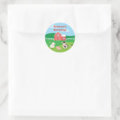 Barnyard met Dieren Verjaardagsfeestje Favor Stick Ronde Sticker (Tas)