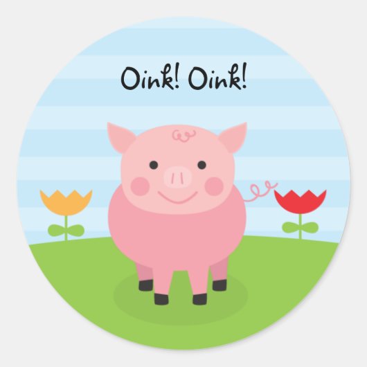 Barnyard Party Gepersonaliseerde Verjaardag Sticke Ronde Sticker (Voorkant)