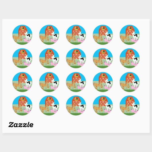 Barnyard Party Ronde Sticker (Vel)